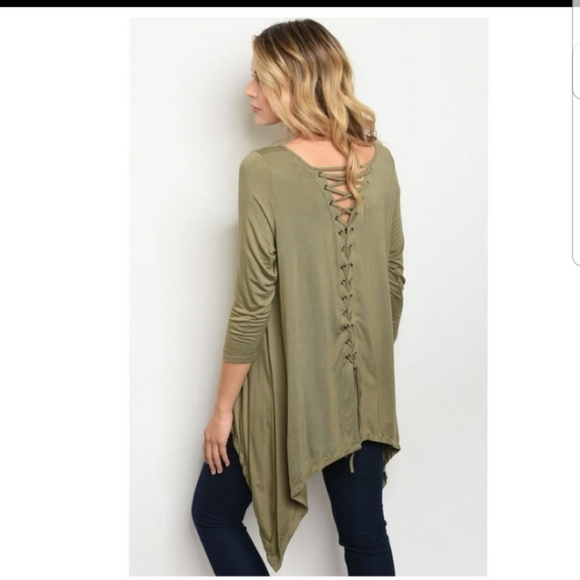 Cargo Lace Up Back Top - Picture 3 of 4